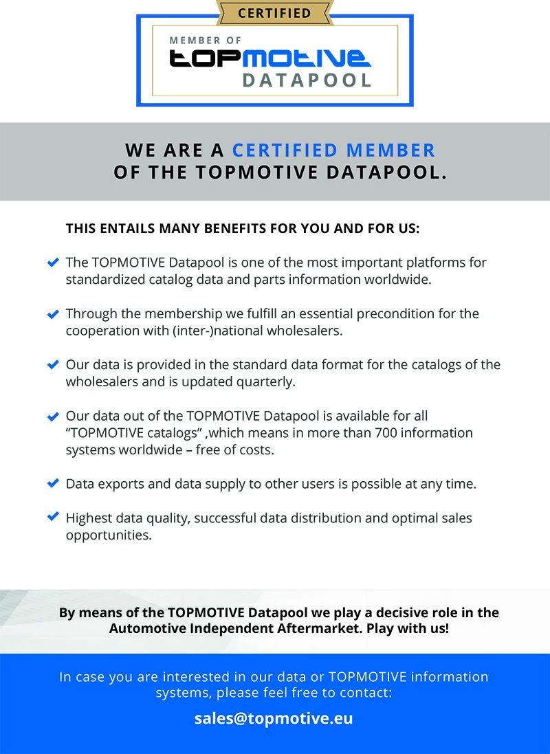 CERTIFIED OF THE TOPMOTIVE DATAPOOL.